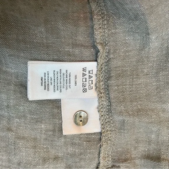 Tahari 100% Linen Preppy Tennis Minimalist Edwardian Button Front 90s Mini Dress - Picture 9 of 9